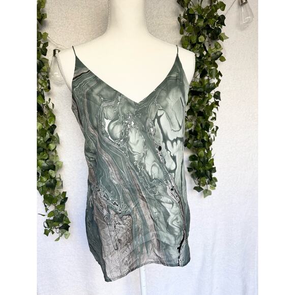 NWT Maison de Papillon Silk Eva Habotai Marble Camisole Top Medium - Picture 4 of 12
